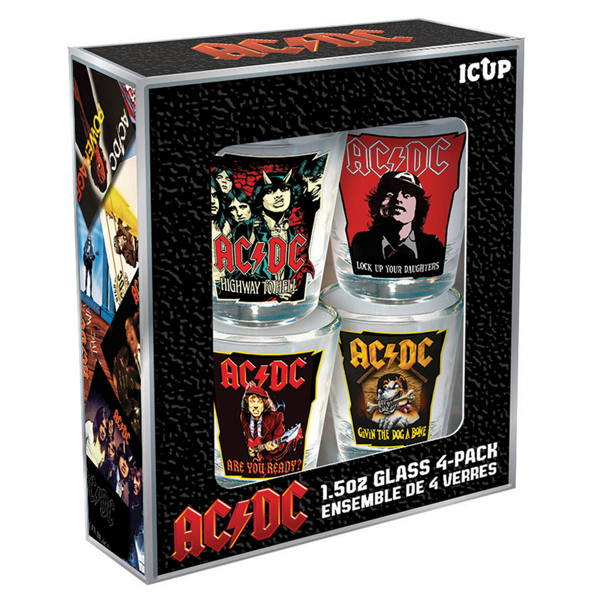 4pc Aquarius AC/DC Liquor Drinking Shot Glass Set 1.5oz - Bunnings ...
