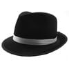 Gangster Party Costume Hat 1920s in Black with White Ribbon