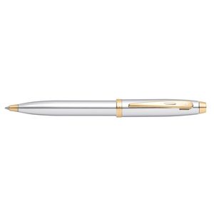 Sheaffer 100 Ball Point Pen Writing Office Stationery Chrome/Gold Trim Plate