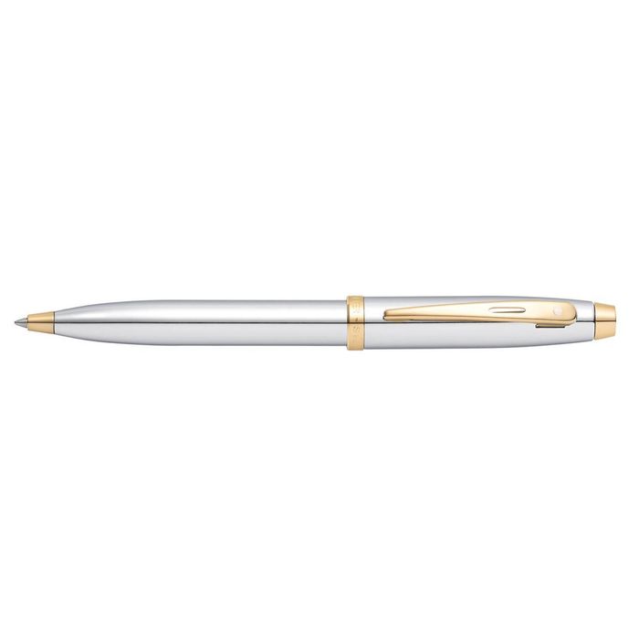 Sheaffer 100 Ball Point Pen Writing Office Stationery Chrome/Gold Trim Plate