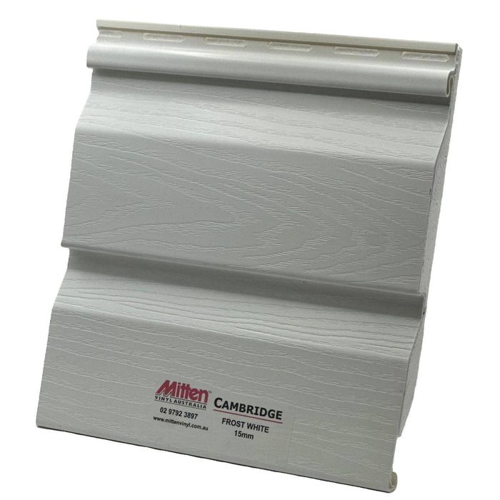 Mitten Vinyl Australia 5.84m x 15mm Frost Cambridge Vinyl Cladding - Frost