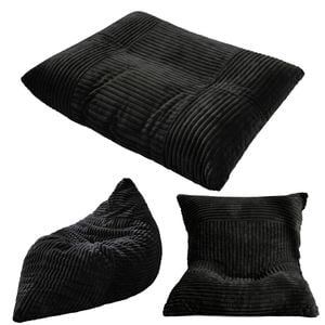 Artiss 3-in-1 Bean Bag Chair For Living Room Convertible Floor Sofa Dark Grey