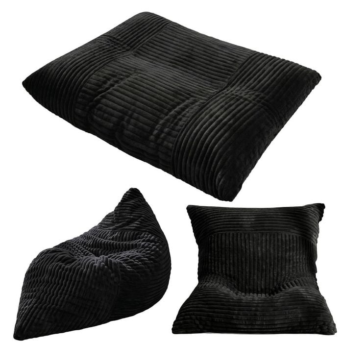 Artiss 3-in-1 Bean Bag Chair For Living Room Convertible Floor Sofa Dark Grey