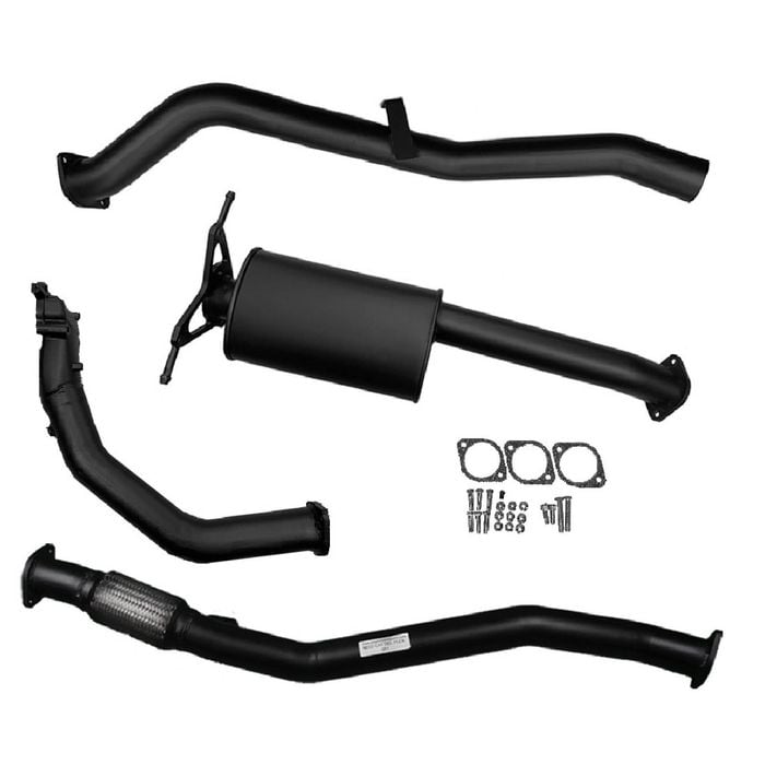 Ignite Exhausts Turbo Back For Nissan D22 Navara 2.5l 3" No Cat With Muffler Black Aluminised Steel
