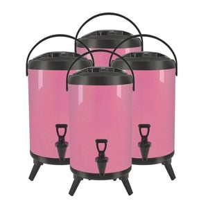 SOGA 4X Stainless Steel Insulated Beverage Dispenser with Tap 10L Pink