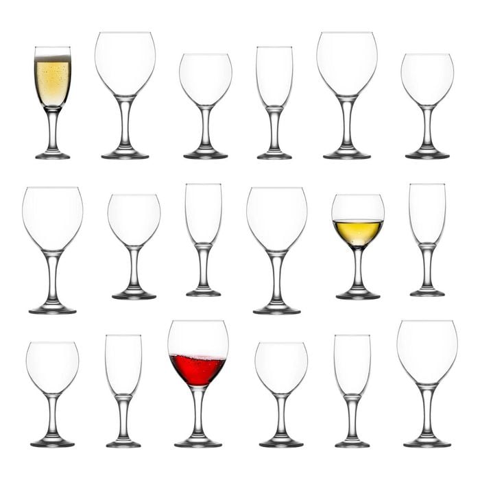 LAV 18pc Misket Wine Glasses & Champagne Flutes Set