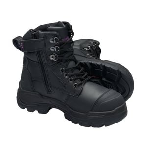 Blundstone Women's Black RotoFlex 9961 Zip Side Safety Boot - US Size 6