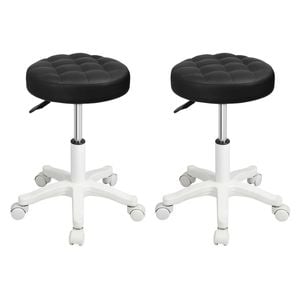 Levede 2pcs PU Leather Salon Bar Stools - Black