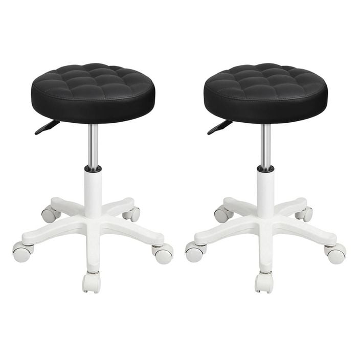Levede 2pcs PU Leather Salon Bar Stools - Black