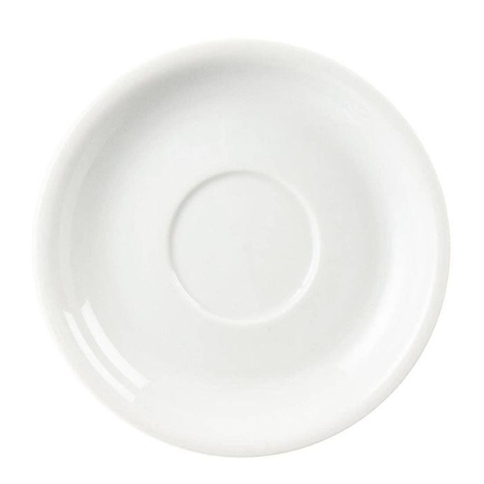 Olympia Whiteware Cappuccino Saucers Porcelain Round 160mm 12 Pack