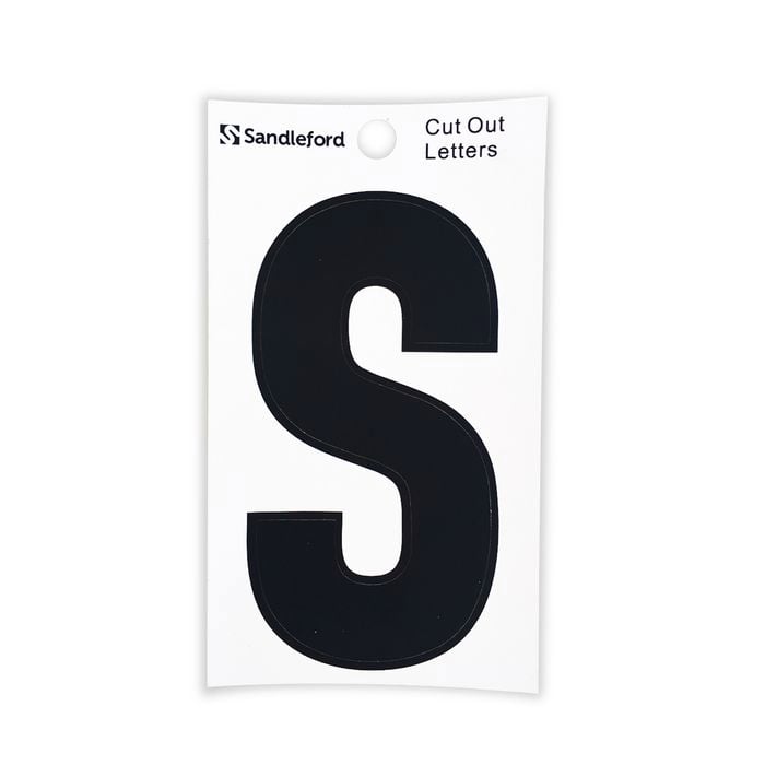 Sandleford 85mm Black Cut Out Self Adhesive House Letter S