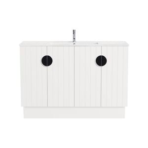 CIBO 1200mm White Freshwater Full Height Vanity with Black Handles