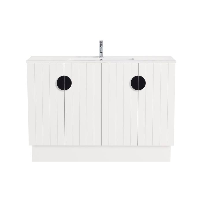 CIBO 1200mm White Freshwater Full Height Vanity with Black Handles