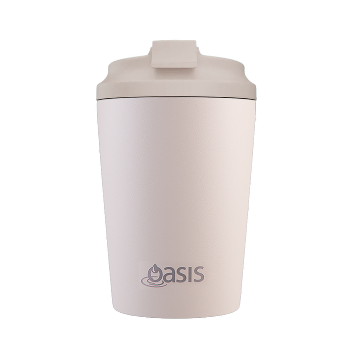 Oasis Ceramic Lined Stainless Steel Double Wall Insulated Coffee Cup 360ml - Oat