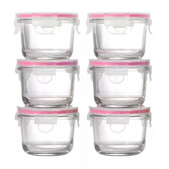 Glasslock Baby 6 Piece Round 165ml Food Container Set