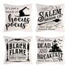 Catzon 4 Pcs Scary Throw Pillow Covers Linen Cushion Case for Decor 40X40cm