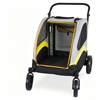 BingoPaw Breathable Mesh Pet Travel Stroller Foldable 4 Wheel Dog Stroller With Divider for Two Dog 74.5x100.5x113cm