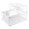 CARLA HOME 2-Tier Dish Drying Rack for Kitchen Counter with Removable Drip Tray, Utensil Holder and Cutlery Organizer