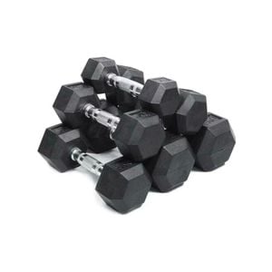 Premium Rubber Hex Dumbbell-30KG Pair