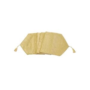 Faux Silk Jacquard Table Runner Gold 32 x 180 cm