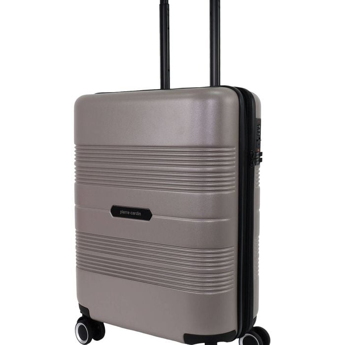 Pierre Cardin Cabin 56l Travel Hard Shell Case Suitcase Luggage Taupe