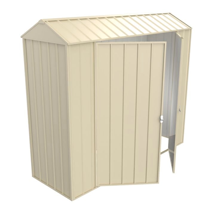 Build-a-Shed  0.8 x 2.3 x 2.1m  Gable Double Hinged Side Door Shed - Cream