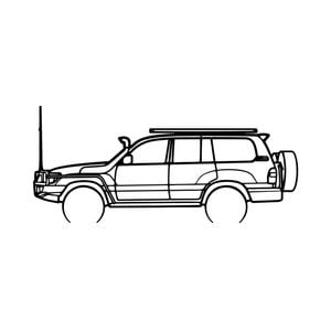 Ignite Laser Toyota 2007 Landcruiser 100 Series Silhouette Metal Wall Art Rustic Metal 47inch/120cm