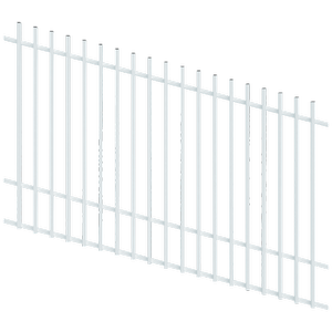 ProtectorAl 1201-2400W x 1500H Pearl White Batten Pool Fence Panel Raked Up to 15º