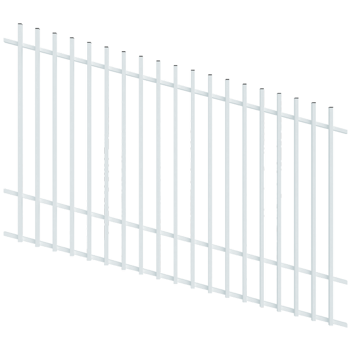 ProtectorAl 1201-2400W x 1500H Pearl White Batten Pool Fence Panel Raked Up to 15º