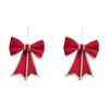 2PK Urban Large Bow Hanging Christmas Tree Decoration Ornament 21cm Red