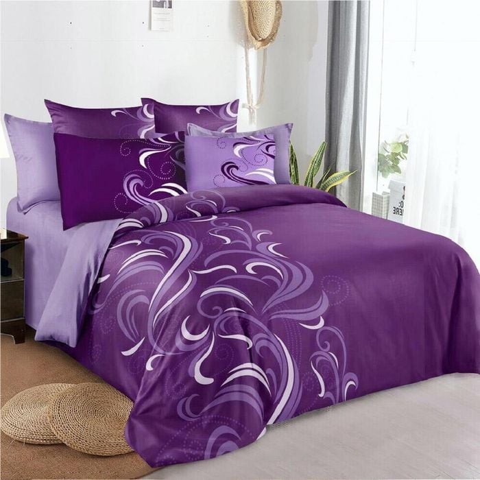 Dreamfields King Single Plum Floral Soft Quilt/Doona Cover Set