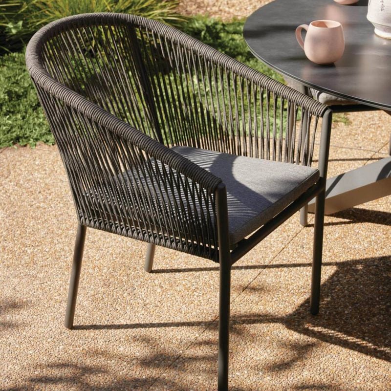 Rope Dining Chair Aluminium Charcoal