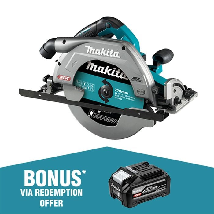 Makita XGT 270mm 10-⅝" 40Vmax Brushless Rail Circular Saw HS011GZ