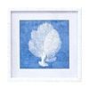 Lvd White Wooden Frame Coastal Coral Print Wall Hanging Decor 50x50cm Assorted