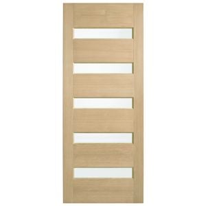 Corinthian 2340 x 820 x 40mm Entrance Door Blonde Oak Clear Glass AWO52G