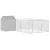 vidaXL Dog Kennel Outdoor Dog Crate Dog House with Roof Silver Galvanised Steel 6x6x2.5 m