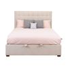 St James King Bed Frame Gas Lift Storage Oatmeal Beige