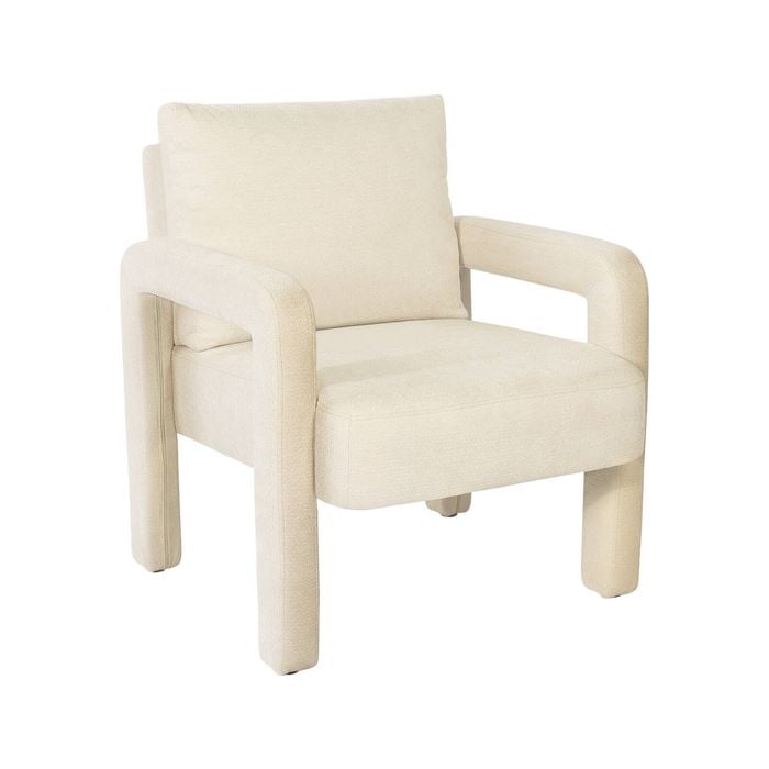 Oikiture Armchair Velvet Accent Chairs 1 Seater Lounge Sofa Chair Beige