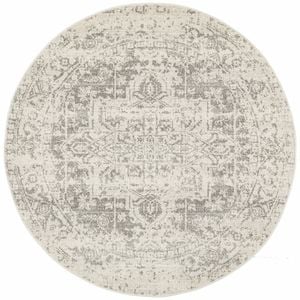 The Rug Connection Sense 253 Silver 200x200cm - Medium Round Transitional Pet Friendly Indoor Rug