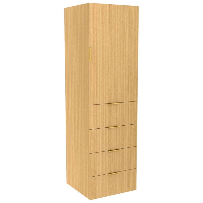 Lugna 2048 x 600 x 580mm Sand Hanging 4 Drawers Right Hinged Door Storage Cabinet