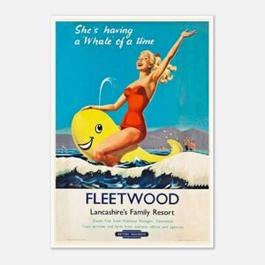 Galrie Vintage Fleetwood Lancashire Family Resort Travel Poster for Home Décor Wall Art, Poster Only, A4 21 x 30cm (8 x 12inch)