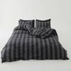 Black Stripe 100% Cotton Quilt Cover Set - King Size
