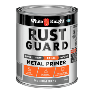 White Knight Rust Guard 500ml Medium Grey Metal Primer Paint