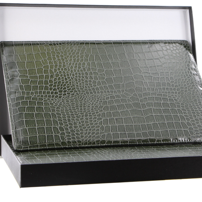 de Burg 4 Piece Table Place Mat Set Placemat with Croc Pattern Green