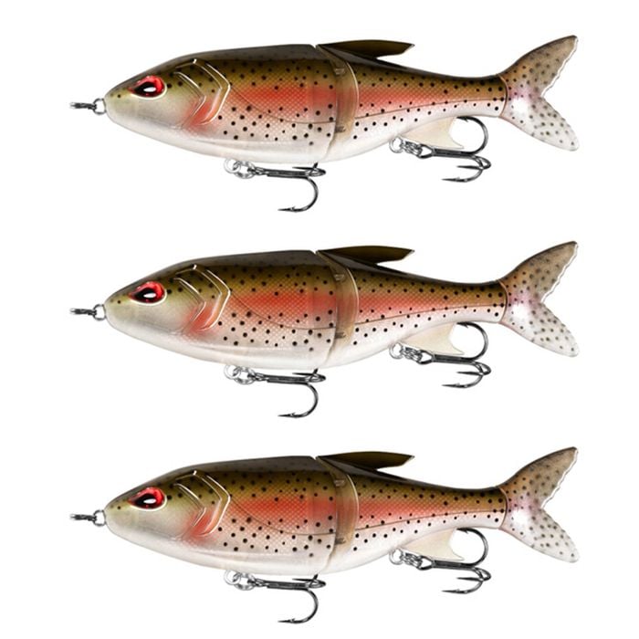 3x 13 Fishing 185mm Glidesdale Jointed Glidebait Fishing Lures - Rainbow Trout