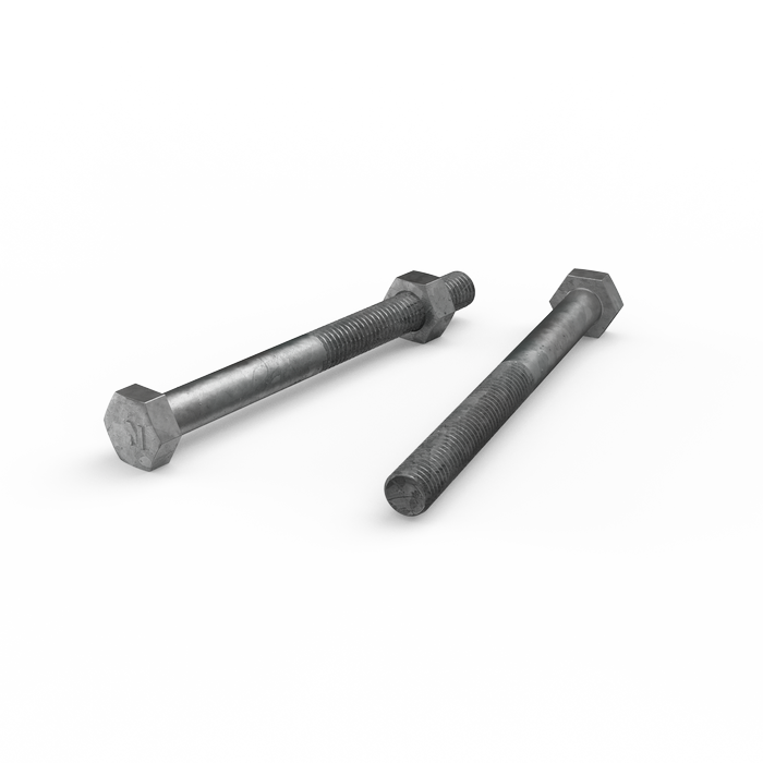 ZENITH M10 x 110mm Hot Dip Galvanised Hex Head Bolts and Nuts - Each