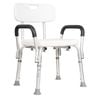 Heavy Duty Shower Chair with Adjustable Height and Padded Armrests for Enhanced Comfort - Regular - DJMed
