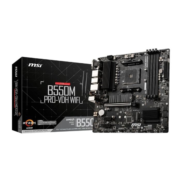 MSI B550M PRO-VDH WIFI Micro ATX Motherboard – AM4 DDR4, PCIe 4.0, WiFi AC, BT