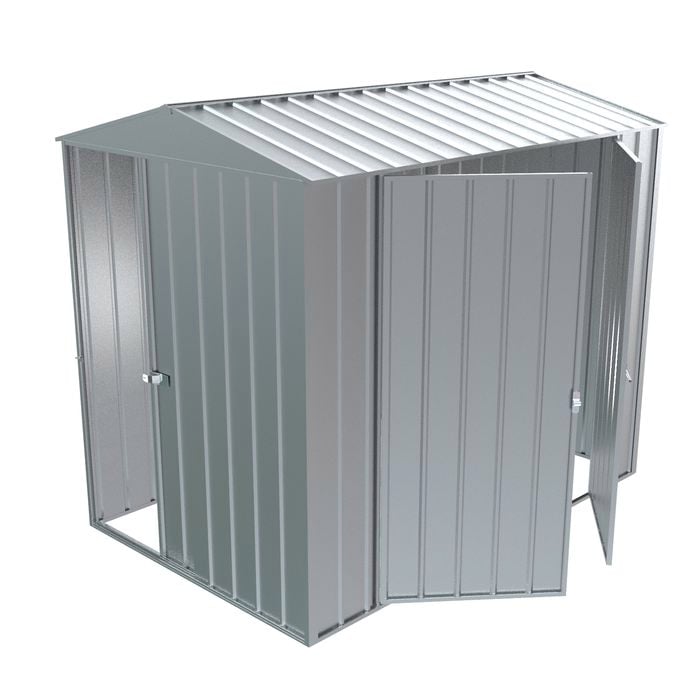 Build-a-Shed 1.5 x 2.3 x 2.3m Gable Double Hinged Side Door Shed - Zinc