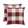 Catzon 2 Pcs Buffalo Check Throw Pillow Covers for Farmhouse 40X40cm-Red White